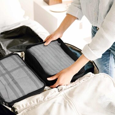 Набір органайзерів для валізи та подорожей, водонепроникні пакувальні куби для одягу, 14 шт, чорні