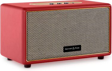 Ретро Bluetooth колонка Bennett & Ross BB-860RD Blackmore у шкіряній обробці, 2x30 Вт, USB MP3-плеєр, AUX, червона