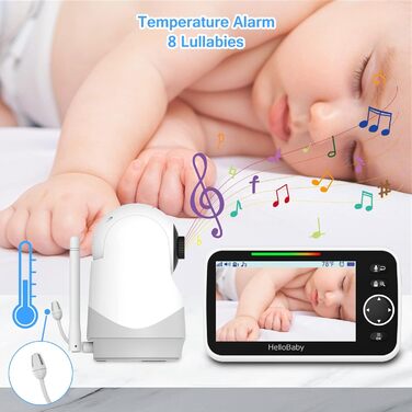 Відеоняня HelloBaby HB6250 з камерою та аудіо, 5
