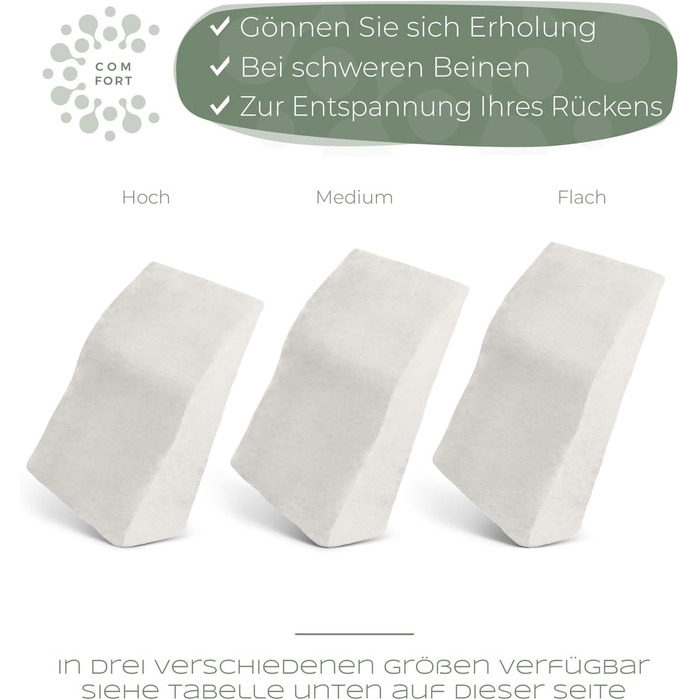 Подушка для ніг та колін, підняття ніг, валика для ніг, клиновий килимок, підтримка ніг та колін, ідеально для лімфодренажу та венозної недостатності, сірий, середній розмір