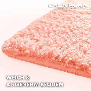 М'який килимок для ванної кімнати Casa Pura Rosa Sky, 80x150 см - Шерстистий, нековзний, для душу, рожевий