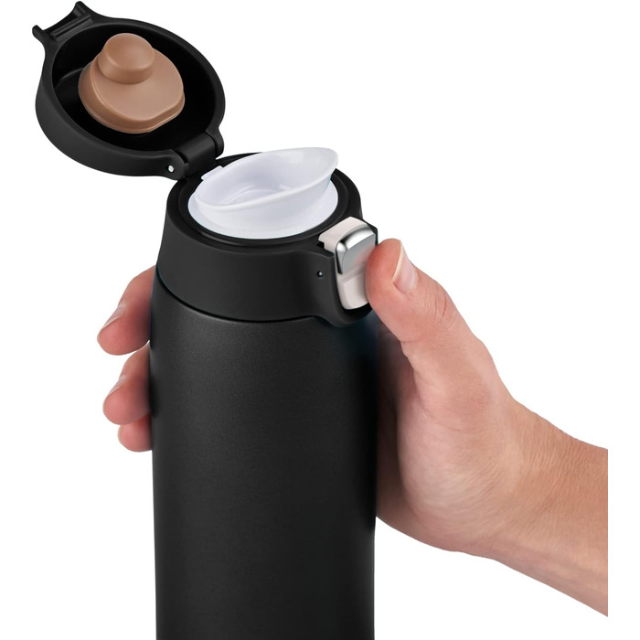 Термокружка Emsa N21518 Travel Mug Light - 0.4 л, нержавіюча сталь, клапан, BPA Free, блакитний колір