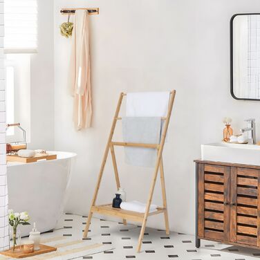 Підставка для рушників Relaxdays з бамбука з полицею
