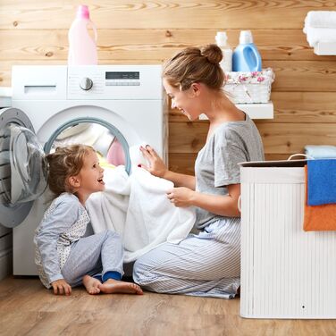 Кошик для білизни Relaxdays з бамбука з 2 відділеннями