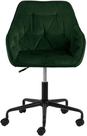 Крісло для офісу Bentley AC Design, зелено-чорне, з велюру та металу, 88,5 x 59 x 58,5 см