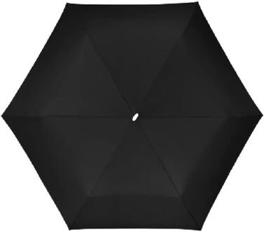 Х секційна ручна плоска парасолька 24 см, чорний Чорний, 3-