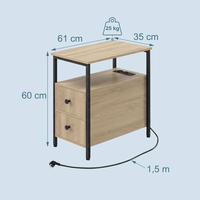 Relaxdays Додатковий столик з розетками