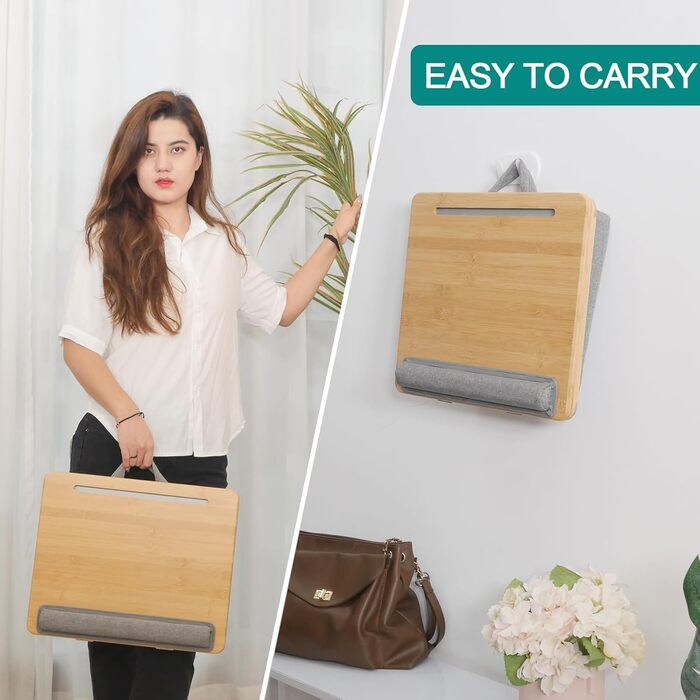 Зручний портативний столик-підставка для ноутбука до 15.6 дюймів, з подушкою, для студентів та роботи з книгами/планшетами