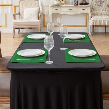 Тканинні серветки на стіл Rinpon, 8 шт., льон, для кухні, машинного прання, стійкі до тепла, без складок, товстий поліестер, зелений колір