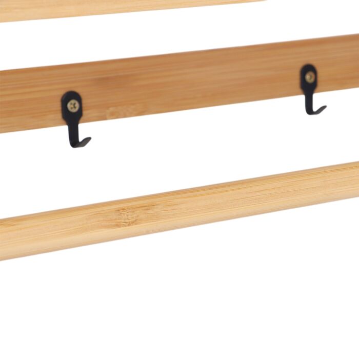 Поличка для ванної кімнати Relaxdays з гачками та тримачем для рушників