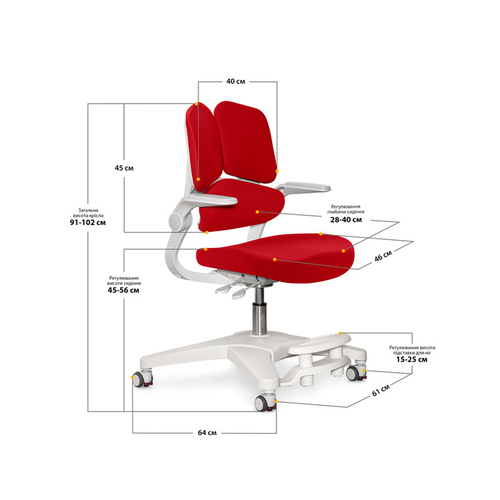 Дитяче крісло Mealux Trident Red (арт.Y-617 KR)