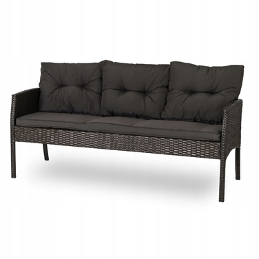 Комплект садових меблів із техноротанга MEBEL ELITE, чорний, 6 предметів