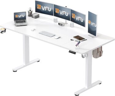 Регульований стіл з USB-C зарядкою 140x60 см, функція пам'яті. Електричний стіл, столик для стоячи/сидячи, комп'ютерний стіл. (Білий, 200 x 80 см)