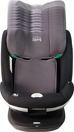 Дитяче автокрісло Ding Mace i-Size 0-36 кг з основою Isofix, обертається на 360 градусів, чорний/сірий DI-111917