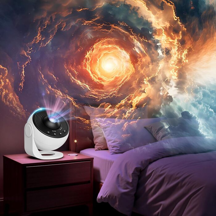 Проєктор зоряного неба Sternenhimmel 13 в 1: Галактика, Астронавт, Планетарій для декору кімнати, подарунок дітям та дорослим - Чорний (Білий-про)