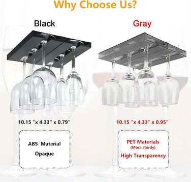 Тримач для келихів DESONAUT під шафу, сірий, 2 шт. - органайзер для келихів, підставка для склянок