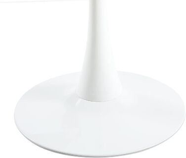 Сучасний круглий обідній стіл скандинавського стилю, діаметр 80 см, білий