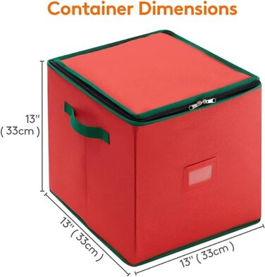 Коробка для зберігання новорічних кулі (64 шт.), органайзер для прикрас, 33x33x33 см