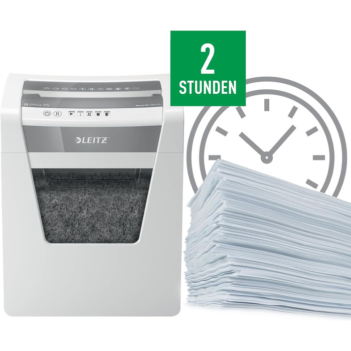 Шредер Leitz IQ Office P5 Mikroschnitt: 10 листів, для офісу, білий