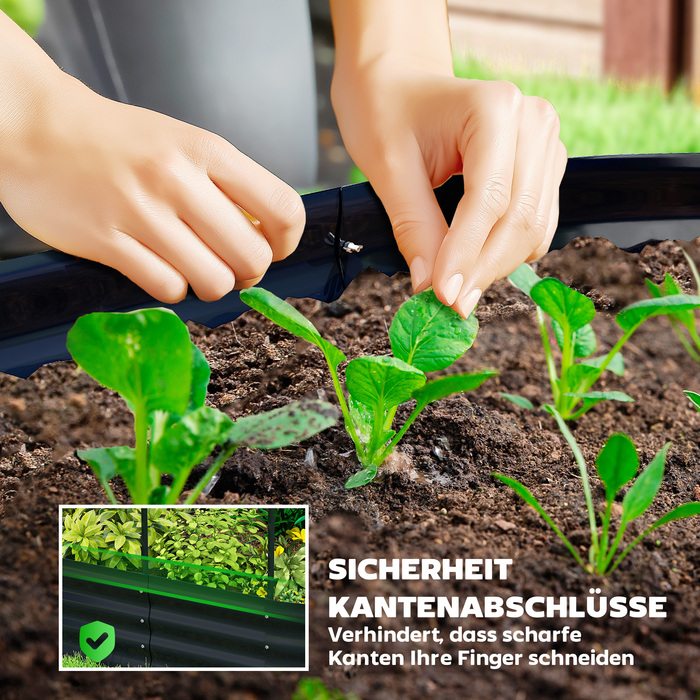 Підвищене грядка з опорою для ліан, металевий ящик для рослин з рукавичками, садовий ящик 160 x 90 x 180 см, темно-сірий