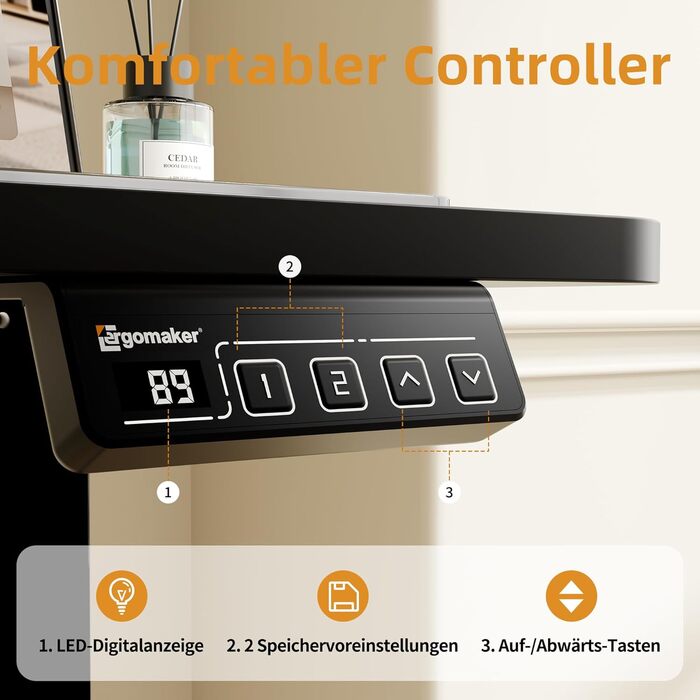 Ергомейкер: Електричний регульований стіл 170x60 см (білий)