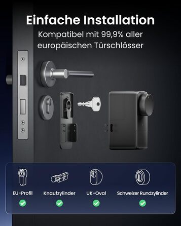 SwitchBot Smart Lock Pro Matter: Розумний замок з акумулятором, Matter, WiFi, сумісний з Apple Home, Alexa, Google Home