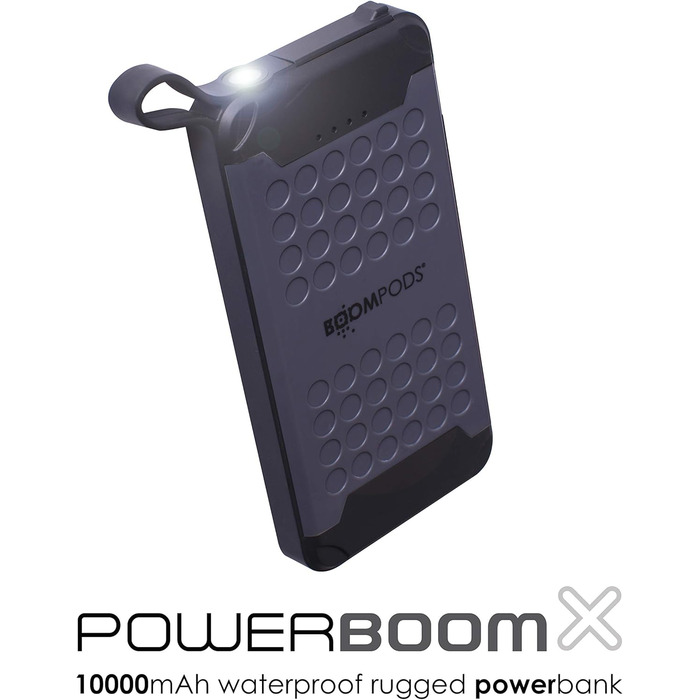 Бумподи Powerboom X10 Power Bank 10000mAh - водонепроникний, швидка зарядка, легкий, для вулиці, ліхтарик