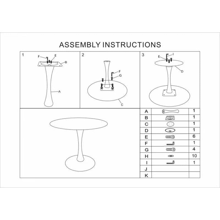 Круглий обідній стіл для кухні, вітальні, балкону. Діаметр 70 см, білий.