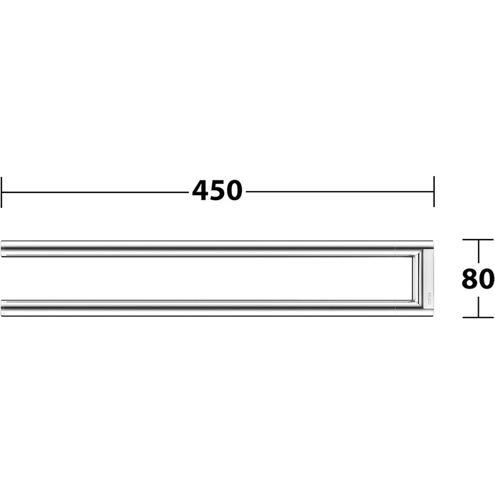 Металевий рушникосушка KEUCO, хромований, двоплечий, глибина 45 см, для ванних кімнат і гостьових туалетів, настінний, Reva