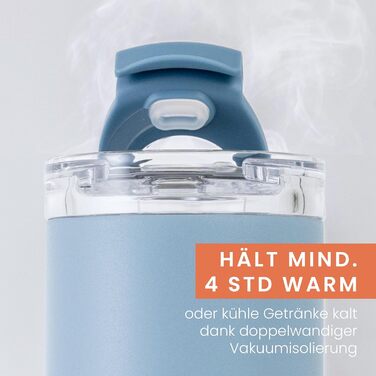 Термокружка Groenenberg 473 мл | Зберігає тепло до 4 годин | З переробленої нержавіючої сталі (Sky)