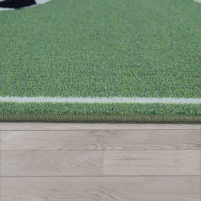 Дитячий килим tt Home, ігровий килим для дитячої кімнати з футбольним дизайном, зеленого кольору, розмір (діаметр 200 см круглий)