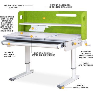 Дитячий стіл Mealux Denver Plus Green (арт.BD-660 Z Plus)