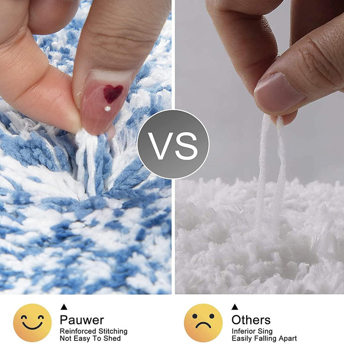 М'який килимок для ванної кімнати Pauwer, комплект з 3 шт., мікрофібра, вбираючий, антиковзаючий, синій (45x65 + 45x120 + 50x60 см)