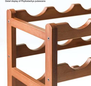 Стелаж для пляшок Tinyuet з бамбука, 4-рівневий, на 16 пляшок, 43x23x38 см