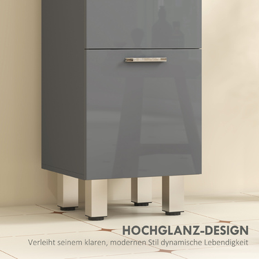 Шафа для ванної кімнати, 4 шухляди, ДСП, гладка, сіра