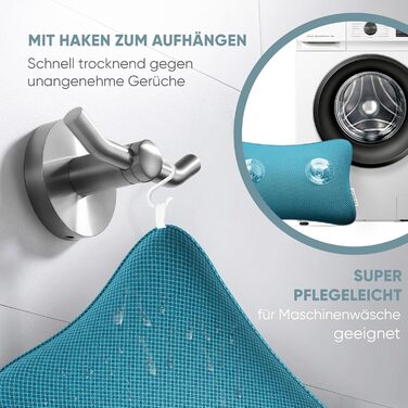 Преміум подушка для ванни XXL рожева | Додаткова підтримка для шиї та плечей | Швидковисихаюча, пральна подушка для ванни з 4 великими присосками | Подушка для ванни рожева (маленька, блакитна)