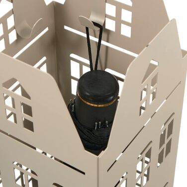 Металева підставка для парасольок Baroni Home сучасного дизайну з квадратним дахом, 2 мотики, 4 фути, стійкий до подряпин і знімний контейнер для дощу 15,5 x 15 x 49 см, (темно-коричневий)