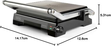 Електричний гриль-контактна поверхня Black+Decker BXGR2200E 2-в-1 (2200W, 29x23 см) з LCD-дисплеєм