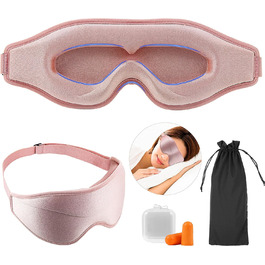 Маска для сну для жінок, зручна, легка (35 г), рожева, дихаюча, макс. 60 символів, 3D