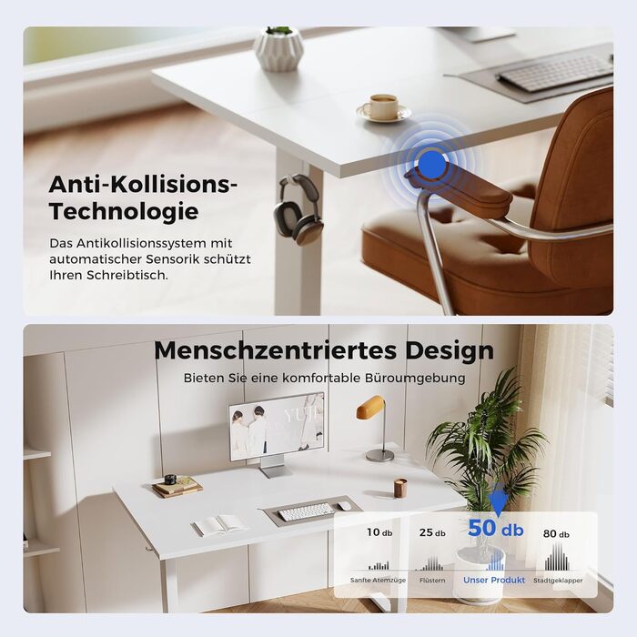 Регульований стіл Agilestic 160x60 см, електричний, з пам'яттю, білий. Ергономічний стіл для роботи та комп'ютера