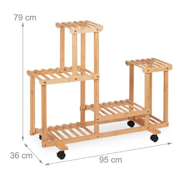 Поличка для рослин Relaxdays з бамбука