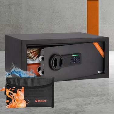 Міні-сейф Home Kleiner Tresor з кодовим замком та LED-екраном 20x31x20 см, 11 л. Сейф для дому або офісу з міцної сталі, для зберігання цінностей, грошей та іншого. (Підходить для ноутбука 20x42x35 см)