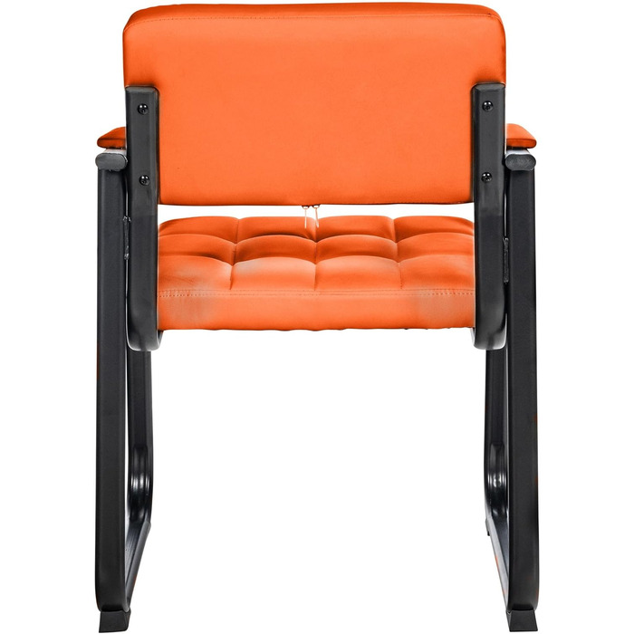 Крісло CLP Canada - м'яке крісло з штучною шкірою, чорний металевий каркас, колір: помаранчевий