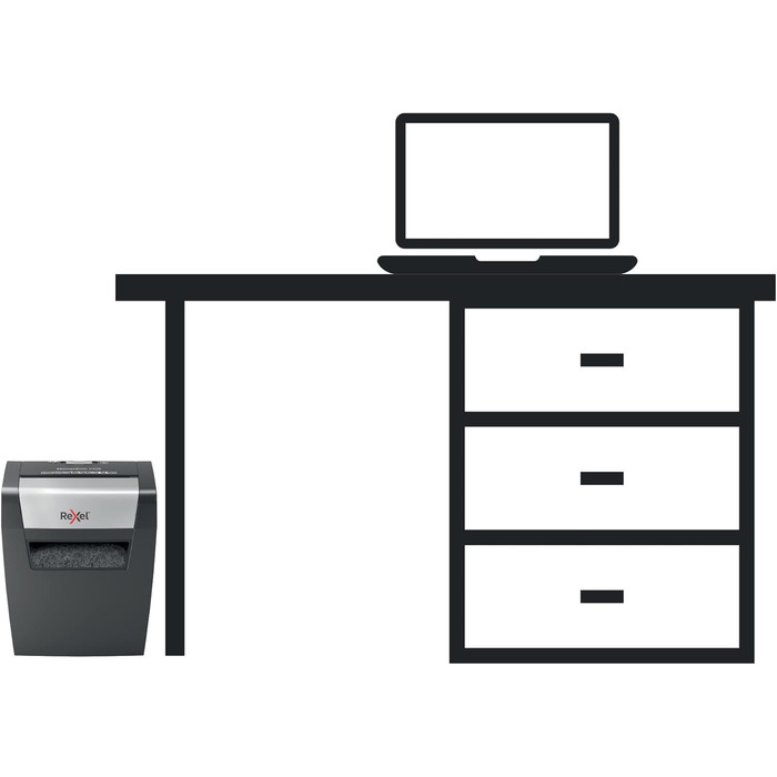 Шредер Rexel Momentum X308: безпечний знищення документів, P3, 9 A4, 15л, чорний