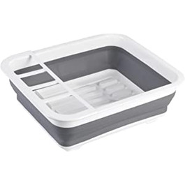 Сушарка для посуду WENKO Gaia складна, складна підставка для посуду для кухні, сушарка для посуду зі столовими приборами-Hal