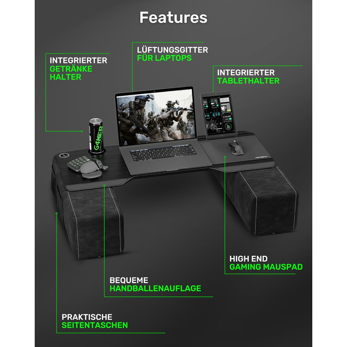 Підставка для ноутбука Couchmaster CYBOSS: ергономічна, широка, для дивану, софи та ліжка