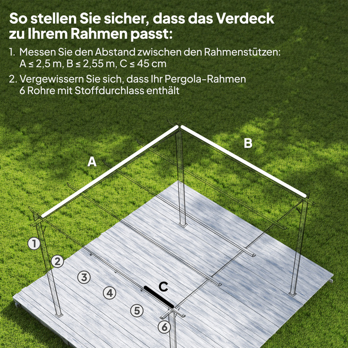 Тент для перголи 3x3 м, вмотуючий, з дренажними отворами, стійкий до погодних умов, поліестер, коричневий