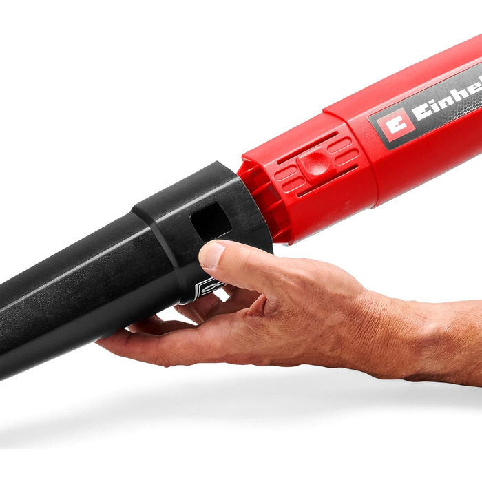 Einhell GC-CL 18/1 Li E-Solo – Акумуляторний повітродув (Power X-Change, 18 В, до 210 км/год, 2 насадки, регулювання швидкості, без акумулятора та зарядного пристрою)