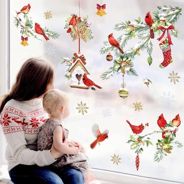 Наклейка на вікно Різдвяні птахи на дереві АСТ