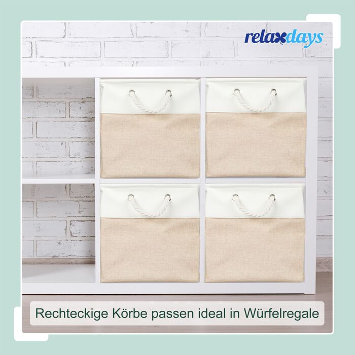 Набір з 4 кошиків для зберігання Relaxdays з льону